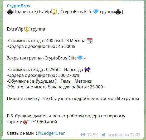 Телеграмм канал CryptoBrus