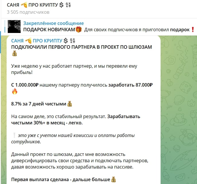 Саня Про Крипту telegram