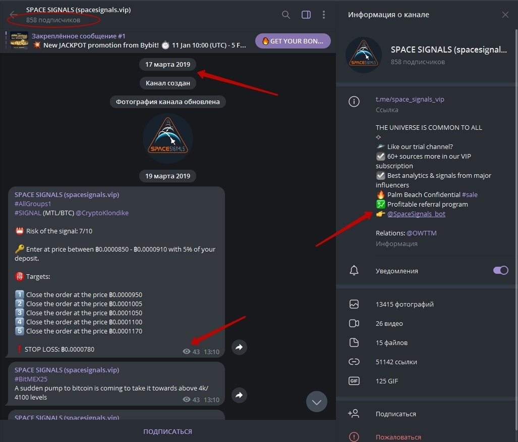 Space Signals телеграмм