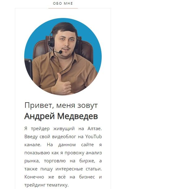 Андрей Медведев о себе