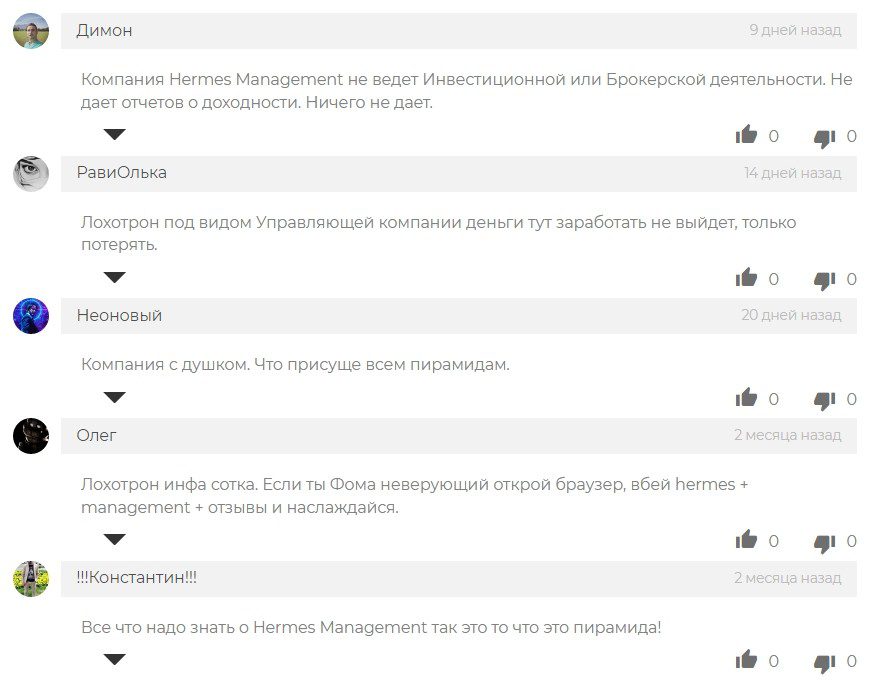 Отзывы реальных людей об инвестициях компании Гермес