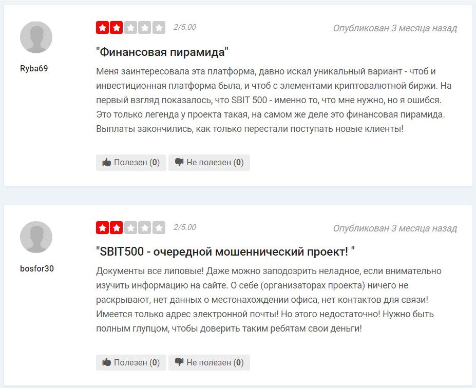 SBIT500 отзывы