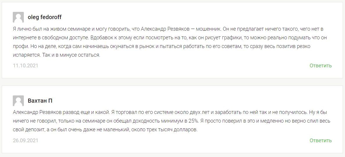 Трейдер Александр Резвяков отзывы