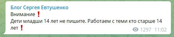 Предупреждение в Блоге Сергея Евтушенко