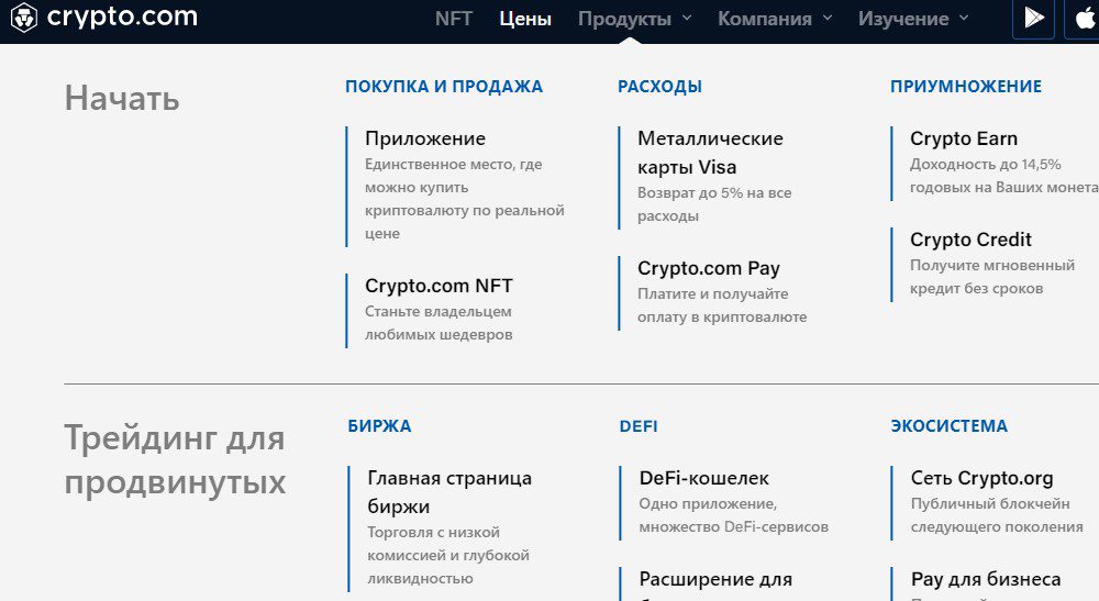 Цены Crypto Com