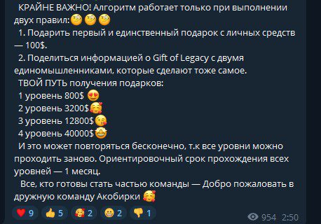 Схема работы Gift of Legacy