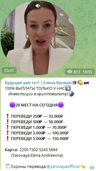 Елена Яровая прибыль