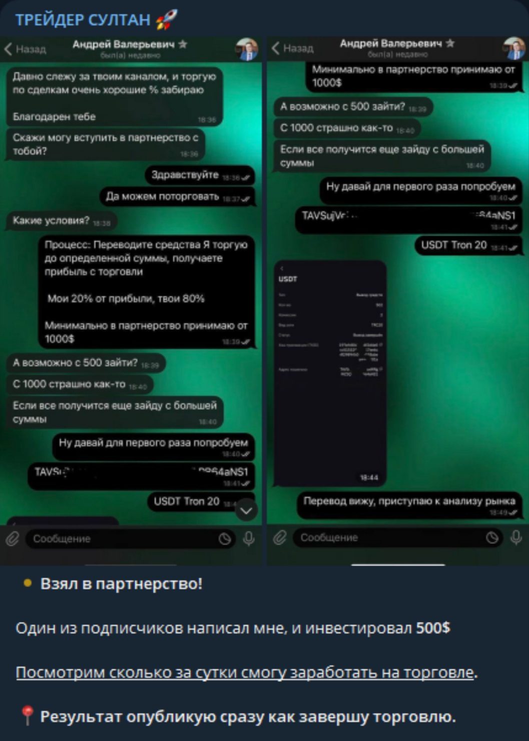 Трейдер Султан телеграм