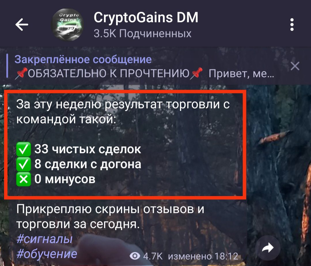 Crypto Gains телеграм