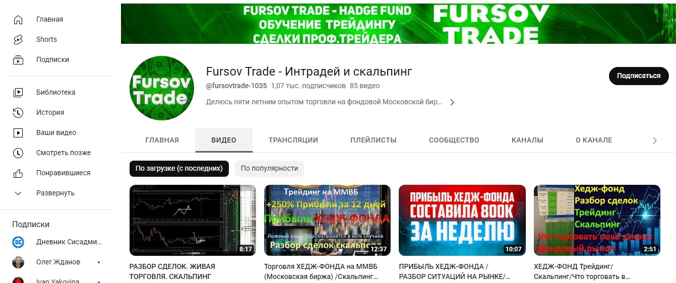 Fursov Trade ютуб