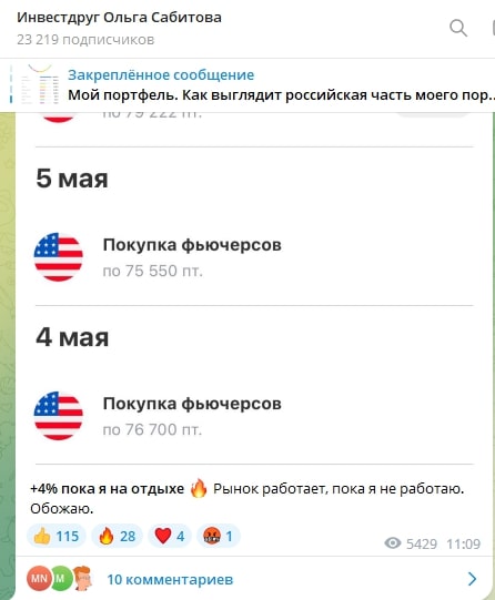 Ольга Сабитова телеграмм