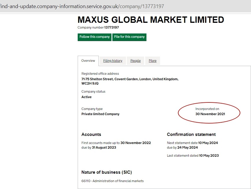 maxus global market limited обзор сайта