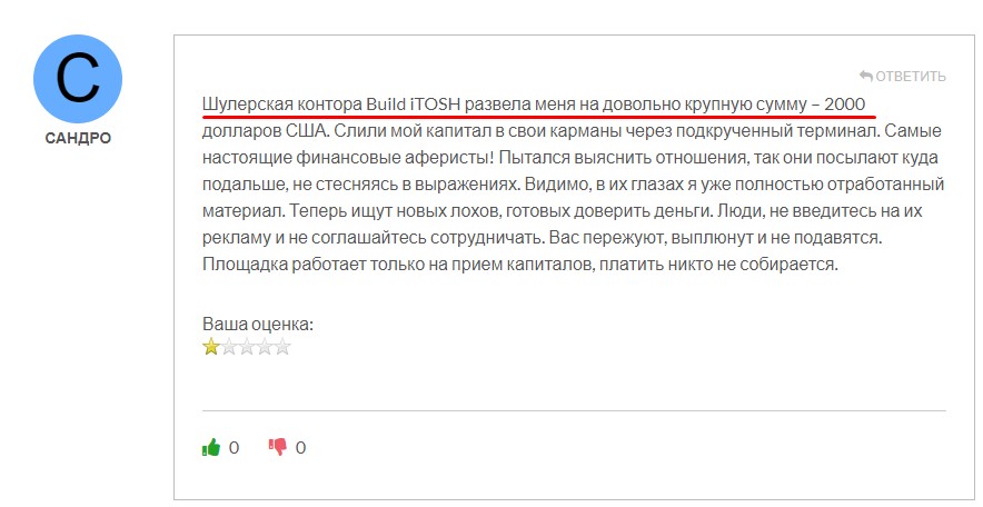 Build itosh отзывы