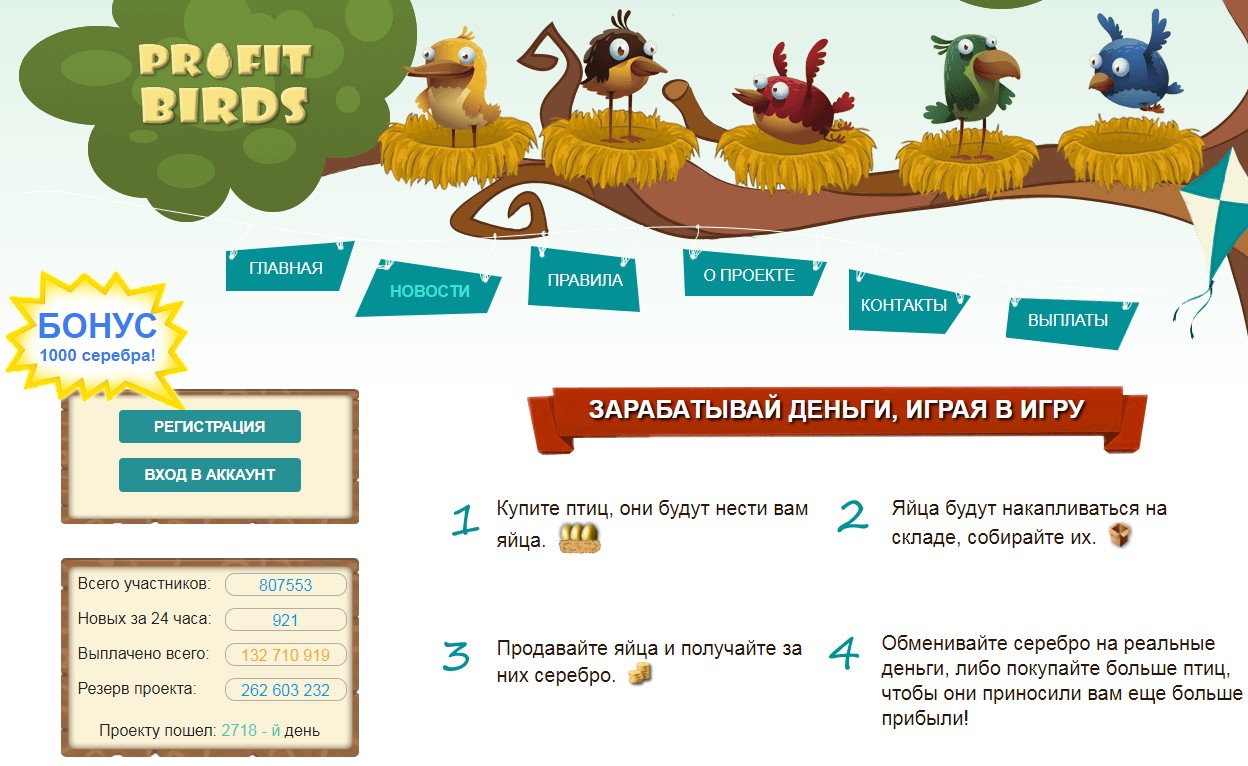 profit birds игра с выводом денег