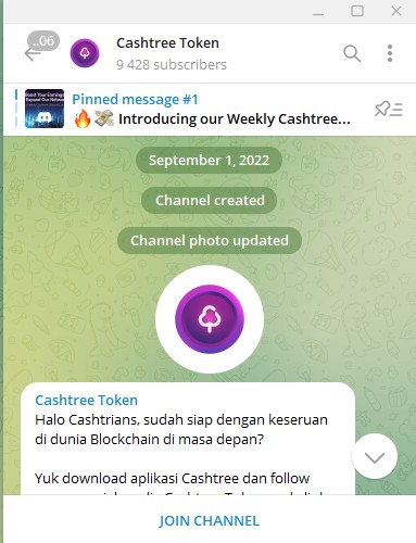 cashtree token телеграм