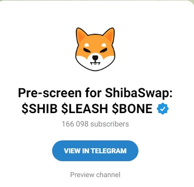 ShibaSwap телеграм