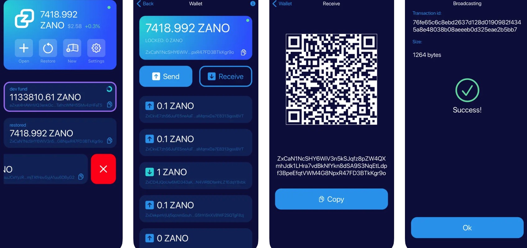 кошелек Zano Wallet