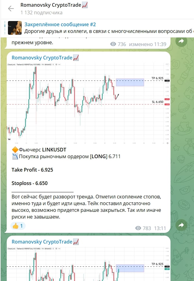 Romanovsky CryptoTrade телеграмм