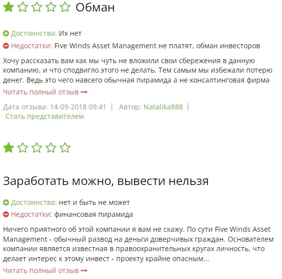 Five Winds Asset Management отзывы