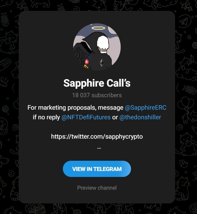 Sapphire Calls телеграмм