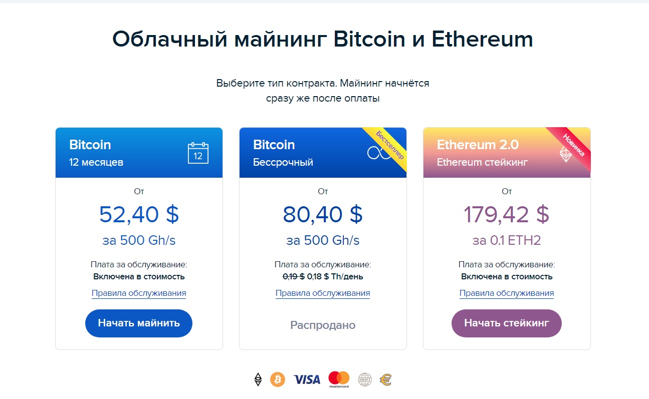 Стоимость облачного майнинга на Hashmart