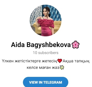 Aida bagyshbekova bot телеграм