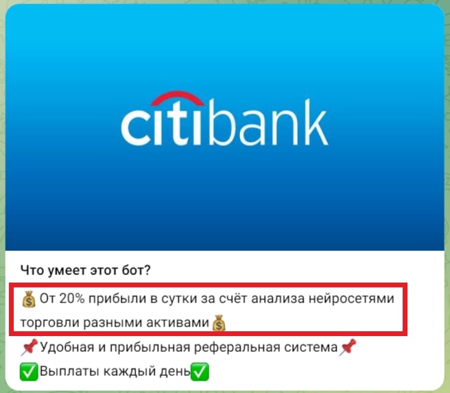 Бот Citi Ventures телеграм инфа