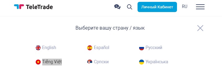 Сайт Teletrade