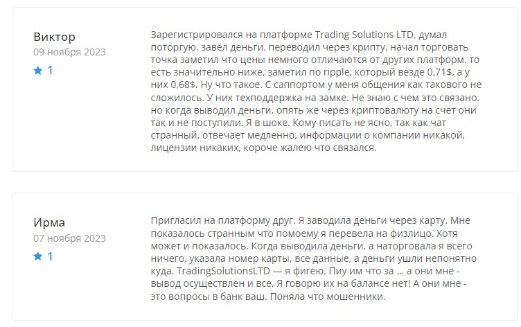 Trading Solutions LTD - отзывы