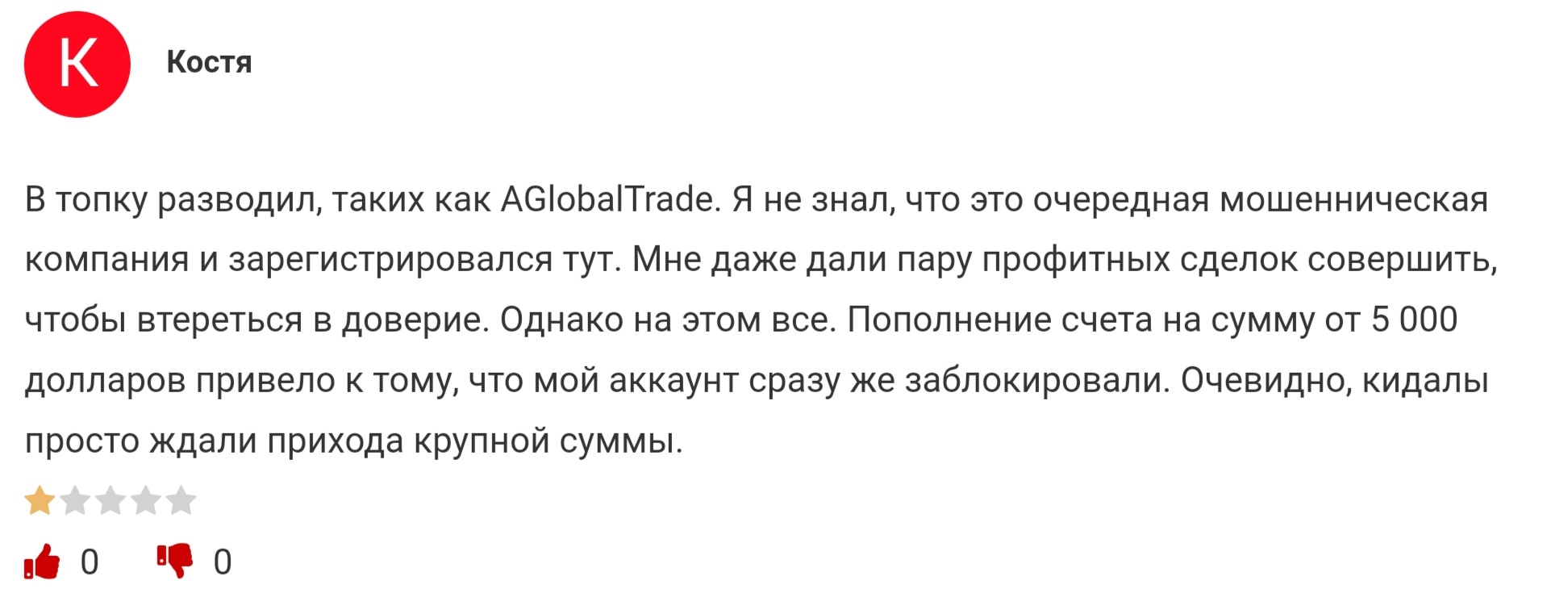 Aglobaltrade - отзывы