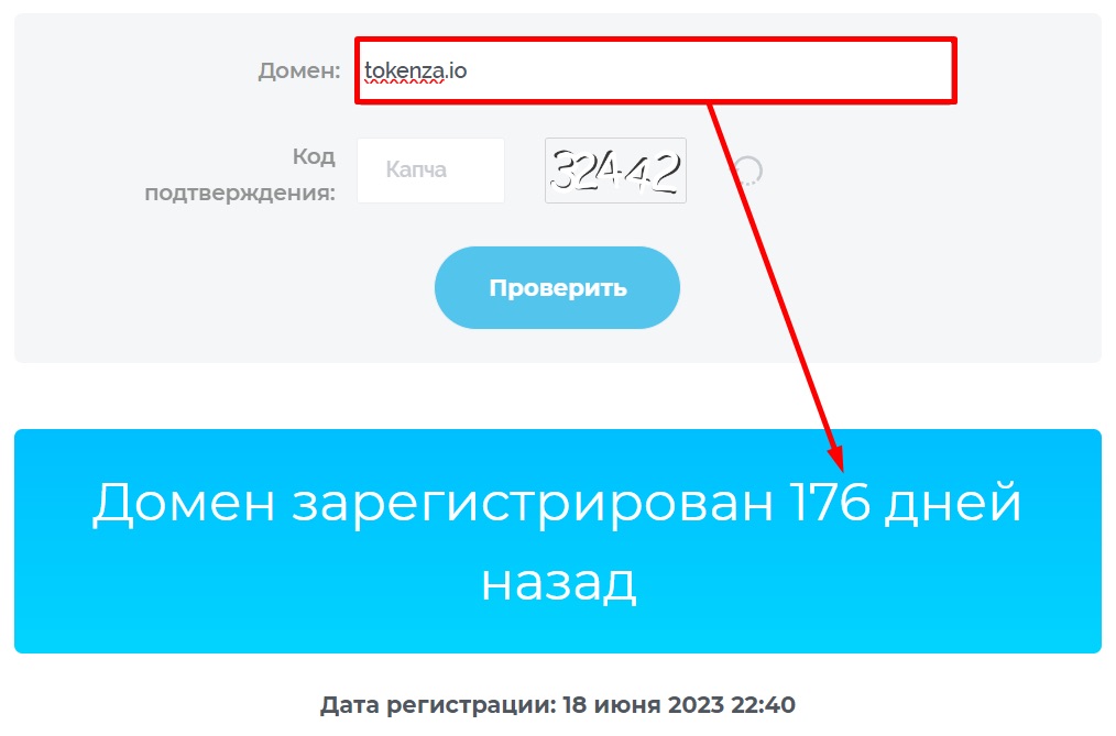 Tokenza - проверка домена