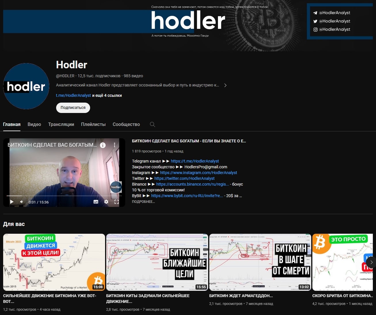 Hodler ютуб