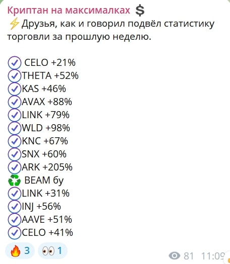 Криптан на максималках телеграм пост 