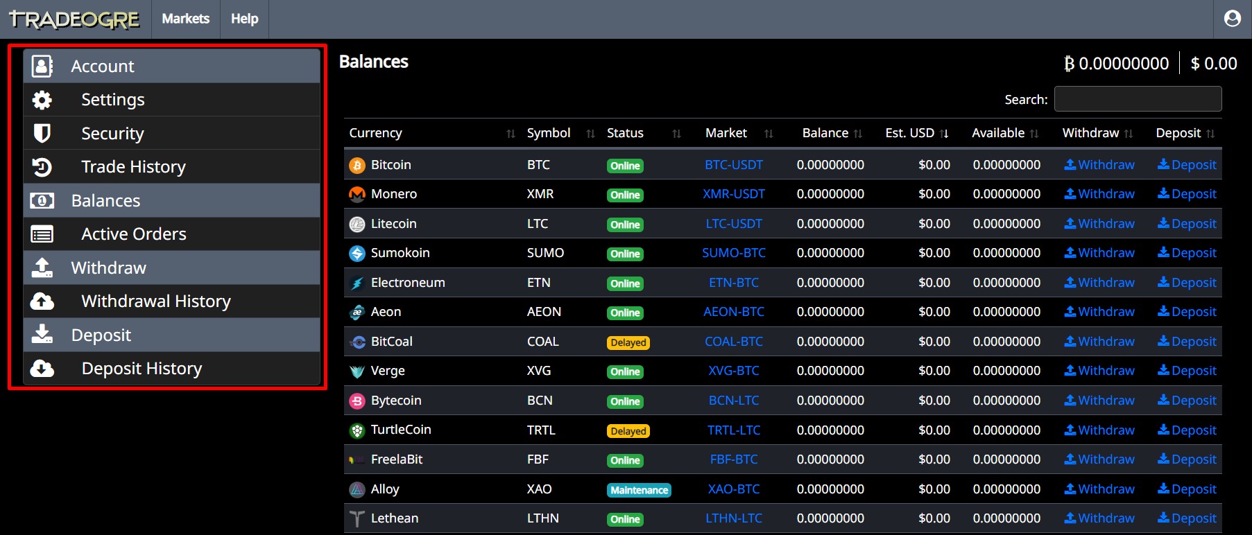 Проект Tradeogre